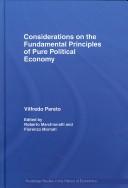 Front cover of Considerations on the Fundamental Principles of Pure Political Economy by Vilfred Pareto