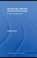 Cover of Reciprocity, Altruism and the Civil Society by Luigino Bruni