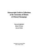 Front cover of Manuscripts guide to collections at the University of Illinois at Urbana-Champaign by Maynard J. Brichford