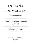Front cover of Indiana University by Thomas Dionysius Clark