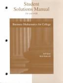 Front cover of Business Math for College by Jeffery Slater