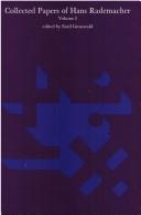 Front cover of Collected papers of Hans Rademacher by Hans Rademacher