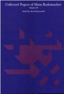Front cover of Collected Papers of Hans Rademacher by Hans Rademacher