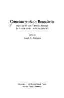 Cover of Criticism Without Boundaries by Joseph A. Buttigieg
