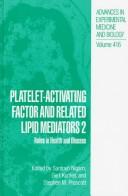 Front cover of Platelet-activating factor and related lipid mediators 2 by S. K. Nigam