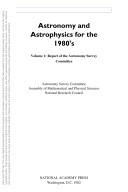 Cover of Astronomy and astrophysics for the 1980's by Assembly of Mathematical and Physical Sciences (U.S.). Astronomy Survey Committee.