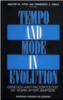 Front cover of Tempo and Mode in Evolution by for the National Academy of Sciences