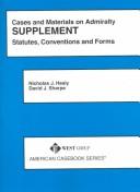 Cover of Cases and Materials on Admiralty Supplement by Nicholas J. Healy