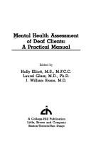 Front cover of Mental health assessment of deaf clients by Holly Elliott