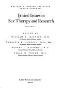 Cover of Ethical issues in sex therapy and research by Masters - undifferentiated
