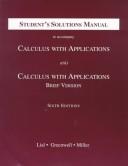 Front cover of Student's Solutions Manual to Accompany Calculus With Applications and Calcus With Applications Brief Version by August Zarcone