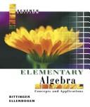 Cover of Elementary Algebra by Marvin L. Bittinger