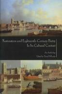 Front cover of Restoration and Eighteenth-Century Poetry In Its Cultural Context, An Anthology by David Wheeler