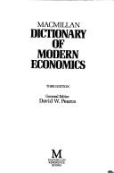 Front cover of Macmillan Dictionary of Modern Economics (Dictionary) by D.W. Pearce