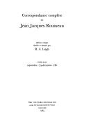 Cover of Complete Correspondence by Jean-Jacques Rousseau