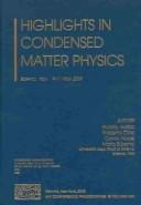 Front cover of Highlights in condensed matter physics by Adolfo Avella