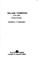 Cover of William Thompson (1775-1833) by Pankhurst, Richard.