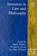 Cover of Intention in law and philosophy by Ngaire Naffine