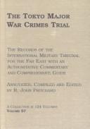 Cover of Tokyo Major War Crimes Trial by Unknown