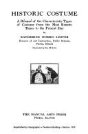 Front cover of Historic costume by Katherine Morris Lester