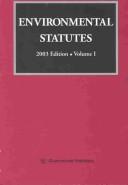 Cover of Environmental Statutes 2003 by Unknown