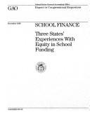 Cover of School Finance by Unknown