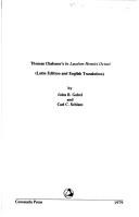 Front cover of Thomas Chaloner's In laudem Henrici Octavi by Thomas Chaloner