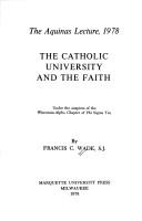 Front cover of Catholic University and the Faith by Francis C. Wade