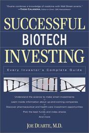 Front cover of Successful Biotech Investing by Joe Duarte M.D.
