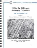 Front cover of Oil in the California Monterey Formation by Unknown
