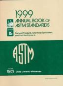 Front cover of Glass, Ceramic Whitewares (Annual Book of a S T M Standards Volume 1502) by Unknown