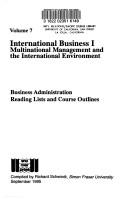 Front cover of International Business I by Richard Schwindt
