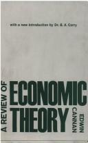 Front cover of A review of economic theory by Cannan, Edwin