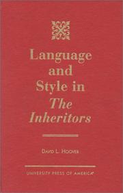 Cover of Language and style in The inheritors by David L. Hoover