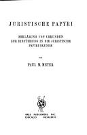Cover of Juristische Papyri by Paul M. Meyer