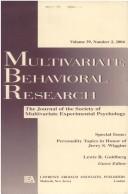 Front cover of Personality Topics in Honor of Jerry S. Wiggins (Multivariate Behavioral Research: Volume 39, Number 2, 2004) by Lewis R. Goldberg