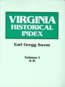 Cover of Virginia Historical Index by E. G. Swem