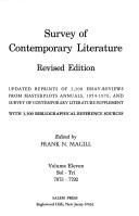 Front cover of Vol 11 Sol- Tri 7073-7792 Survey Of Contemporary Literature by Magill
