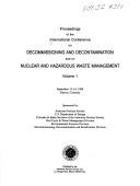 Front cover of Proceedings of the International Conference on Decommissioning and Decontamination and on Nuclear and Hazardous Waste Management by Unknown