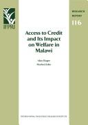 Front cover of Access to credit and its impact on welfare in Malawi by Aliou Diagne