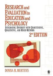 Cover of Research and evaluation in education and psychology by Donna M. Mertens