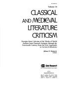 Cover of Classical and Medieval Literature Criticism by Jelena O. Krstovic