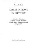 Front cover of Dissertations in History by Warren F. Kuehl