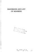 Front cover of Handbook and 1988/89 List of Members (Book) by Institute of Metals.