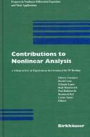 Cover of Contributions to nonlinear analysis by Djairo Guedes de Figueiredo