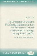 Front cover of The Greening of Warfare by Jay Austin