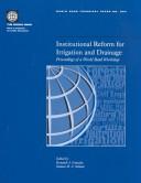 Front cover of Institutional Reform for Irrigation and Drainage by D. C.) Institutional Reform for Irrigation and Drainage Workshop (2000 : Washington