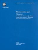 Front cover of Measurement and meaning by Quentin Wodon