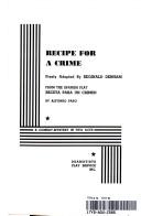 Front cover of Recipe for a Crime. by Alfonso Paso