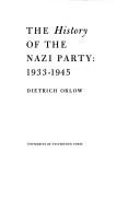 Cover of The history of the Nazi Party by Dietrich Orlow